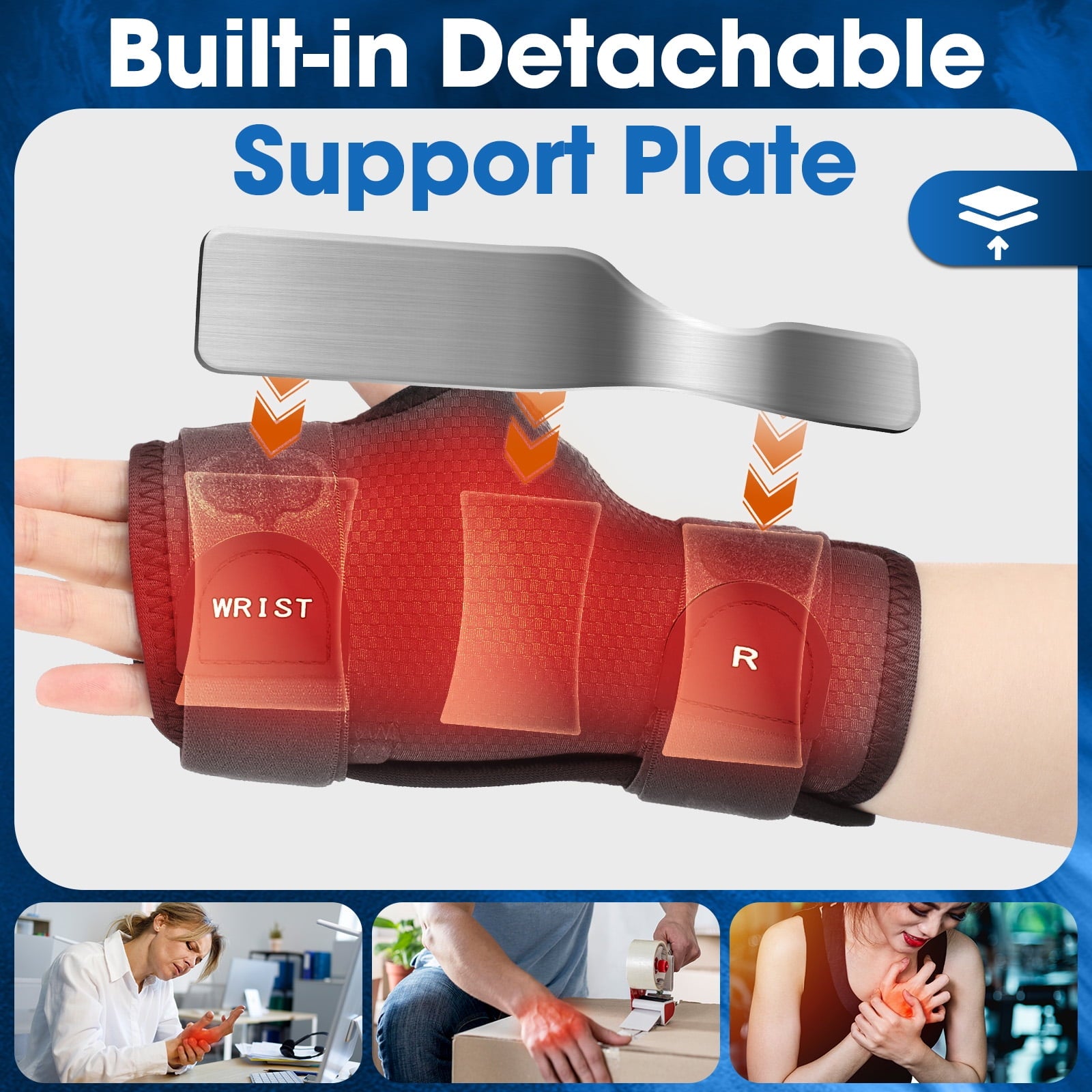 Wrist Heating Pad Wrap, Heated Wrist Brace, Cordless Heating Wrist Wrap , Hand Heating Pad,3 Heat Levels, Carpal Tunnel Relax, Gifts for Family, Travel,Right Hand,Gray