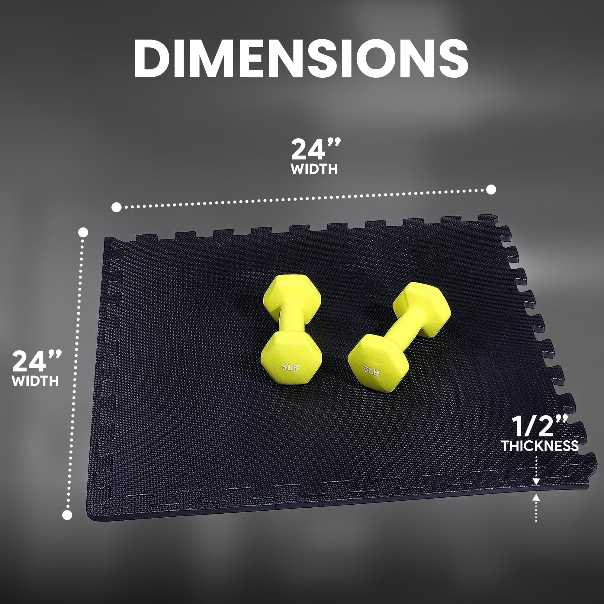 BalanceFrom Extra Thick Puzzle Exercise Mat with EVA Foam Interlocking Tiles for MMA, Exercise, Gymnastics, and Home Gym Protective Flooring in Black